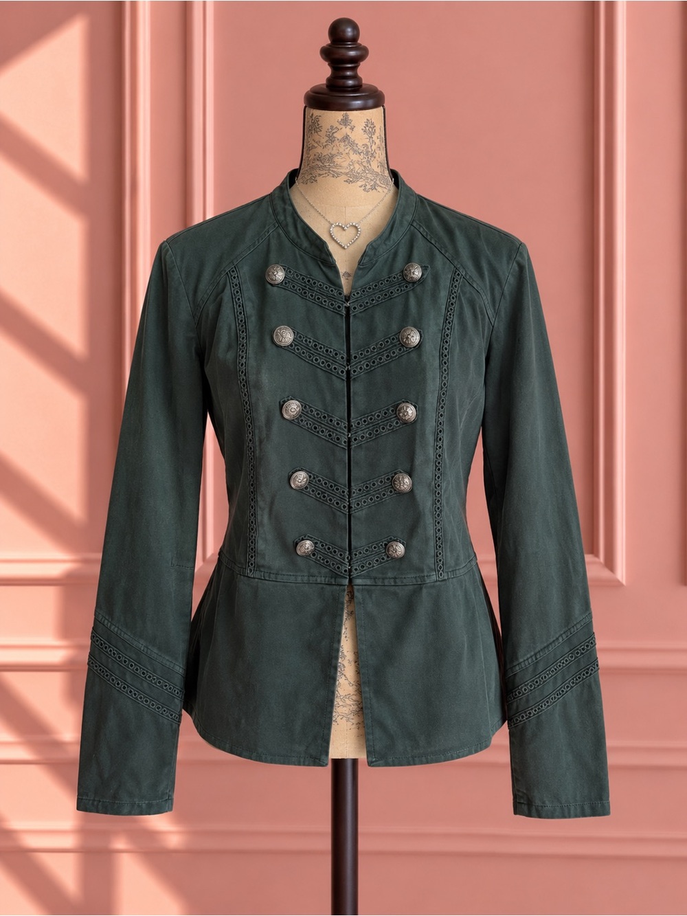 Torrid Green Twill Military-Style Jacket
